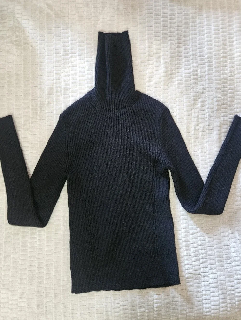 Zara Black Ribbed Turtleneck Sweater